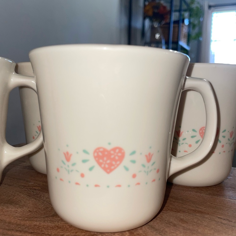 Corning USA heart coffee cups (set of 4)
